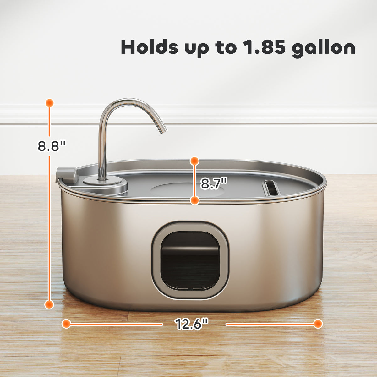7L Stainless Steel Cat Water Fountain (Pet Water Fountains) - product color and finish variation