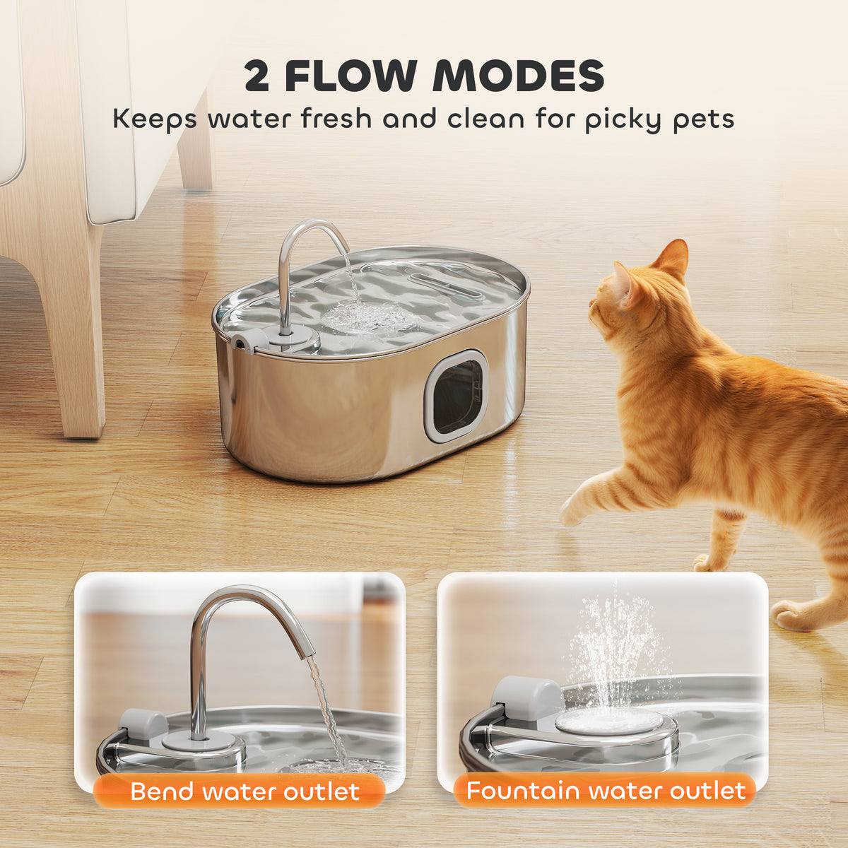 7L Stainless Steel Cat Water Fountain (Pet Water Fountains) - additional angle view for detailed inspection