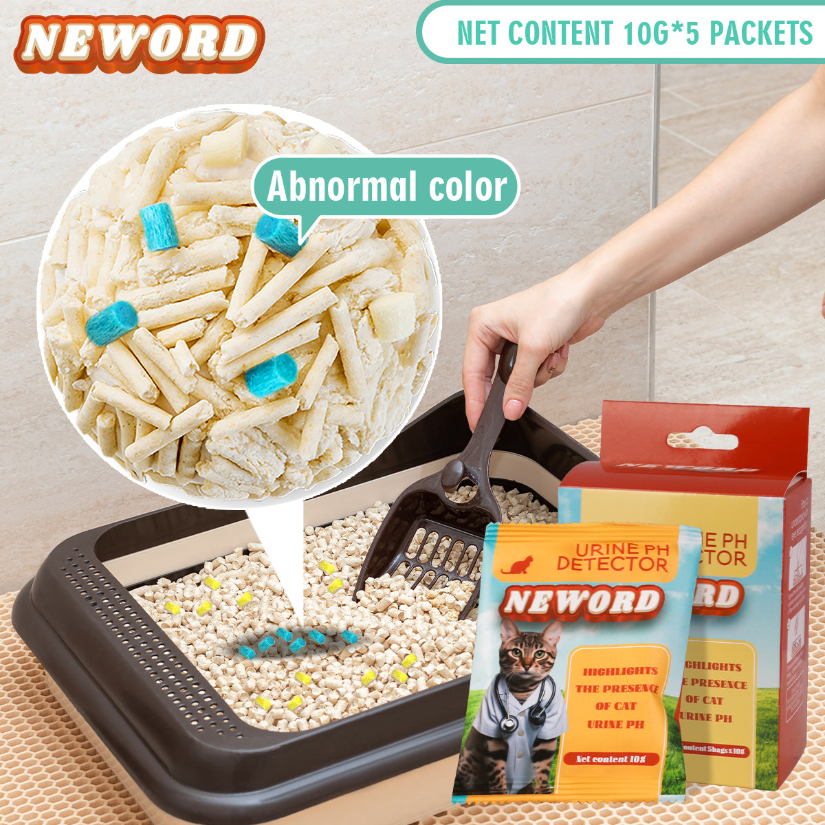 Cat Litter Self Checking Particles - included accessories and packaging contents